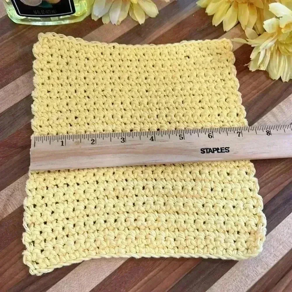 100% Cotton Hand Crocheted Washcloth/Dishcloth - Set of 3